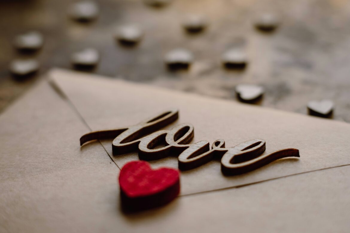 love letters and heart shape